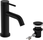 Змішувач hansgrohe Tecturis S CoolStart EcoSmart+ для раковини зі зливним гарнітуром, чорний матовий 73302670