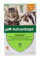 Від бліх та кліщів Elanco Advantage 40 для котів до 4 кг 1 піпетка*0,4мл (54165)