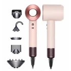 Фен для волосся SUPERSONIC Leafless Hair Dryer 1600 Вт з іонізацією, 3 режими сушіння, 5 насадок, світло-рожевий