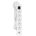 Мережевий фільтр-подовжувач 2E SP-515-M3USB-WH 3м, 5xТипF, 16A, 1xUSB-A,1xUSB-C