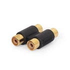 Переходник звуковой, 2xRCA (F) - 2xRCA (F), черный, Cablexpert (A-2RCAFF-01)