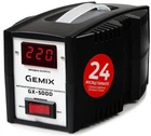 Стабілізатор Gemix GX-500D 500VA, 350W, вхідна напруга 140-260V, 2 розетки (Schuko), 2.3 кг, LCD дисплей