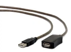 Кабель USB 2.0 AM – USB AF, 5 м, чорний, Cablexpert, активний (UAE-01-5M)