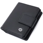 Кошелек ST Leather С монетницей и блоком для пропусков из натуральной кожи Черный (22713)