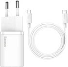 Мережевий зарядний пристрій Baseus Super Si Quick Charger USB-C 25W White (TZCCSUP-L02)
