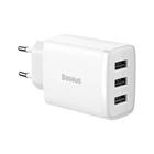 Зарядное устройство Baseus Compact Charger 3xUSB 17W White (CCXJ020102)