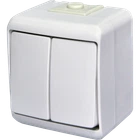 Вимикач 2-клавішний накладний білий IP54 ETI Hermetics 4668001