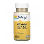 Витамин Д3 и К2, Vitamin D-3 & K-2, Solaray, без сои, 60 капсул SOR-38584