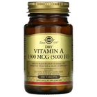 Вітаміни Solgar Dry Vitamin A 1500 мкг 5000 IU 100 таблеток