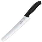 Ніж кухонний, побутовий Victorinox Swiss Classic Bread&Pastry, серрейтор (лезо 220мм), чорний, блістер 6.8633.22B