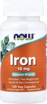 Железо Now Foods Железо 18 мг 120 гелевых капсул (733739014436)