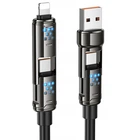 Дата кабель Hoco U143 Joy 4in1 USB to Lightning/Type-C to Type-C 240W (1.2m) Black