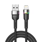 Кабель ESSAGER Colorful LED USB 2.0 to Lightning 2.4A Fast Charging 1m Black (EXCL-XCD01)