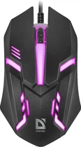 Миша Defender Cyber ​​MB-560L, чорний, USB, оптична, 1600 dpi, 3 кнопки, 7 кольорів підсвічування, 1.5 м (52560)