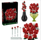 Конструктор Botanical Icons Collection Букет роз алых совместимый блочный цветов