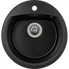 Мойка кухонная GRANADO RONDA black shine з сифоном (470*490mm.) (gr2201) GRANADO gr2201 905344