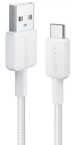 Кабель ANKER 322 USB-A to USB-C - 0.9 м Nylon Білий (A81H5H21/A81H5G21)