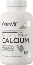 Вітамінно-мінеральний комплекс OstroVit Vitamin D3 + K2 + Calcium 90 таблеток (5902232618624)