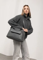 Женская спортивная сумка Sambag Vogue BKS графитовая 37 х 25 х 16 см (90153009)