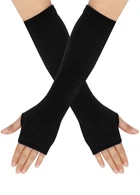 Митенки трикотажные отдельные рукава черные One Size