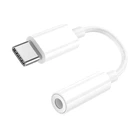 Адаптер USB C на 3.5 мм для смартфонов с микрофоном и управлением проводом белый Hoco LS35