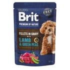 Влажный корм Brit Premium Fillets in Gravy Lamb & Green Peas для собак малых пород