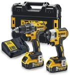 Комплект из двух аккумуляторных инструментов DeWALT 18В: дрель-шуруповерт DCD791 и ударный шуруповерт DCF887 с аккумуляторами 2х5А (632696)