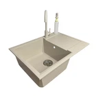 Мойка кухонная Adamant Horizon Medium Avena + змішувач + дозатор (4824296104506)
