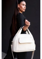 Жіноча спортивна cумка Sambag Vogue BKS молочна 37 х 25 х 16 см (90159011)