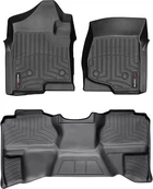 Килимки Weathertech Black для Chevrolet Silverado (mkII) 2007-2014 (Extended Cab)(з важелем 4x4)(1 ряд - 3 місця)(без сховища під 2 поряд) (WT 4413061-440669)