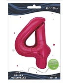 Шарик фольгированный цифра "4" фуксия 40"(100cm) Pelican Розовый Pelican (831144)