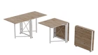 Стол-книжка трансформер Орион 2 Ferrum-decor 750x1520x730 Белый металл ДСП Дуб Сан-Марино 16 мм (ORI209)