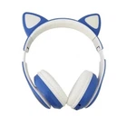 Наушники беспроводные Cat Ear VZV-24M Bluetooth с разноцветной LED подсветкой и кошачьими ушками Синие