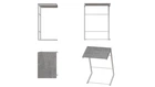 Столик приставной Терри Ferrum-decor 650x440x330 Белый металл ДСП Бетон 16 мм (TERR014)