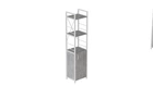 Этажерка 3/34 Ferrum-decor Серии Конект с тумбой 144x34x28 Белый ДСП Бетон (FD1013)
