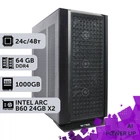 Робоча станція AI Workstation PowerUp #81 AMD EPYC 7F72/64 GB/SSD 1TB/Intel Arc B60 24GB x2 для завдань штучного інтелекту машинного навчання та обчислень за допомогою графічних процесорів