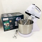 Стационарный электрический миксер с чашей Rainberg RB-1006 500W с насадками для замешивания теста Black