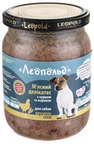 Влажный корм для собак Леопольд Мясные деликатесы с курицей и морковью