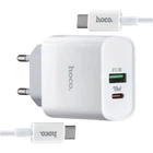 Зарядний пристрій Hoco C80A PD20W QC3.0 Type-C білий протиударний для смартфонів