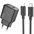 Зарядний пристрій Hoco CS22A Value 1USB-C PD30W + Type-C to Lightning Cable Black