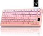 Механічна ігрова клавіатура Aula S75 Pro Pink з TFT-дисплеєм, 2.4G/Bluetooth/Кабель