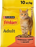 Корм для взрослых кошек Purina Friskies с говядиной, курицей и овощами