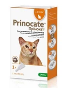 Краплі на холку ''Prinocate'' від зовнішніх та внутрішніх паразитів для котів вагою до 4 кг (№3) KRKA