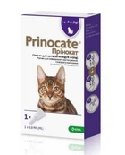 Краплі на холку ''Prinocate'' від зовнішніх та внутрішніх паразитів для котів вагою 4-8 кг (№3) KRKA