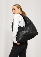 Женская сумка Хобо из экокожи со съемным кошельком SAMBAG Черный (51750341637)