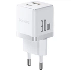 Мережевий зарядний пристрій Baseus Palm Fast Charger 30W (1USB-A/1C) (P1011160A) Moon White