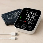 Автоматический тонометр с индикатором аритмии от батареек и USB для измерения артериального давления белый S-04