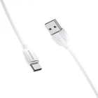 Кабель BOROFONE BX19 USB to Type-C 3A, 1m, PVC, TPE connectors, White (6931474701800) (18907)
