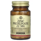 Піколінат цинку Solgar (Zinc Picolinate) 22 мг 100 таблеток (SOL-03725)