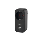 Мережевий адаптер 1 розетки/2USB-A/1Type-C із заземленням чорний VF-AD1G2U1C-B Oncord Videx